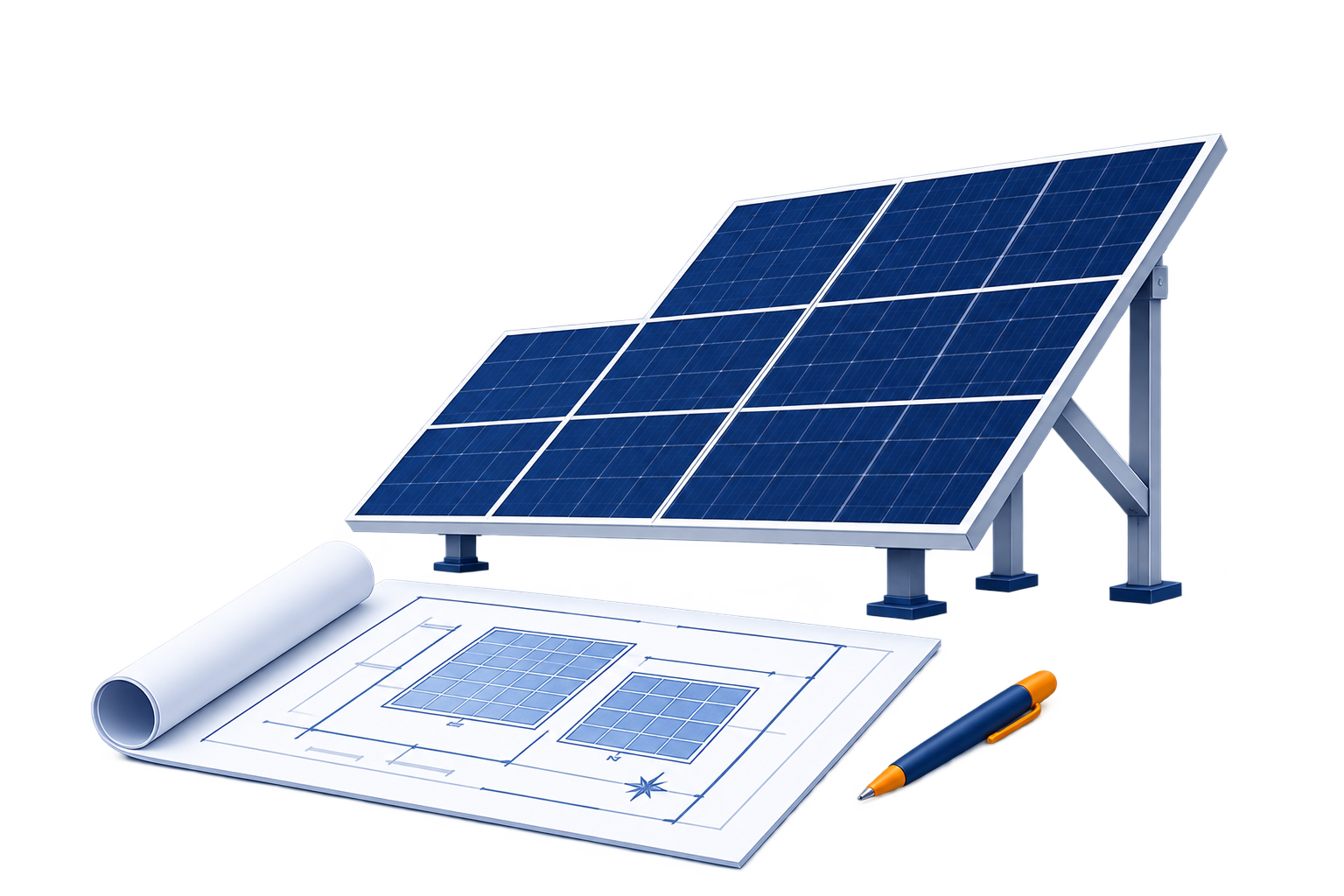 Solar panels and engineering design plans